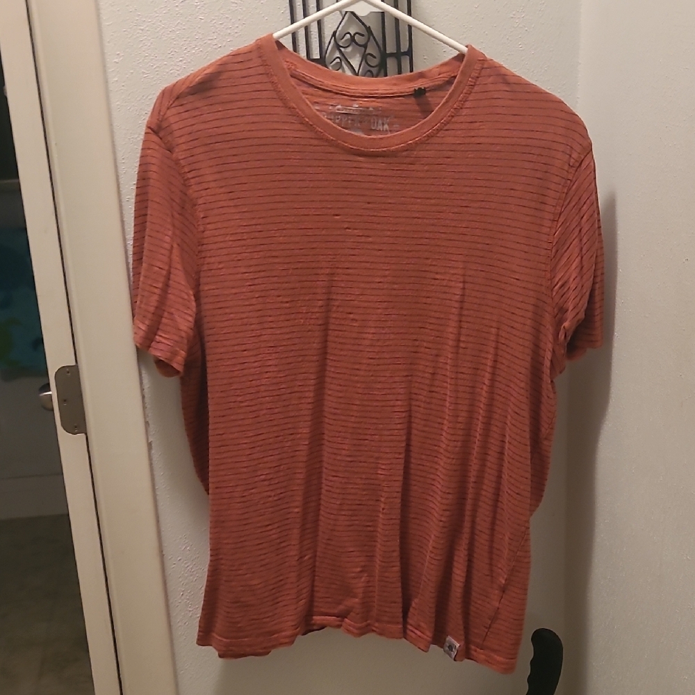 Orange Copper & Oak Striped T-Shirt